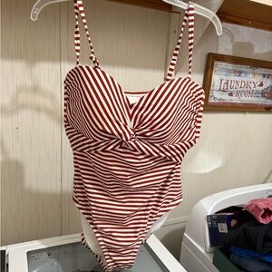 Kona Sol Striped Kids One Piece Swimsuit large